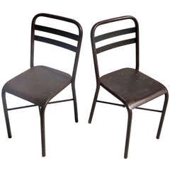 Vintage Dutch Industrial Steel Chairs - Four Available