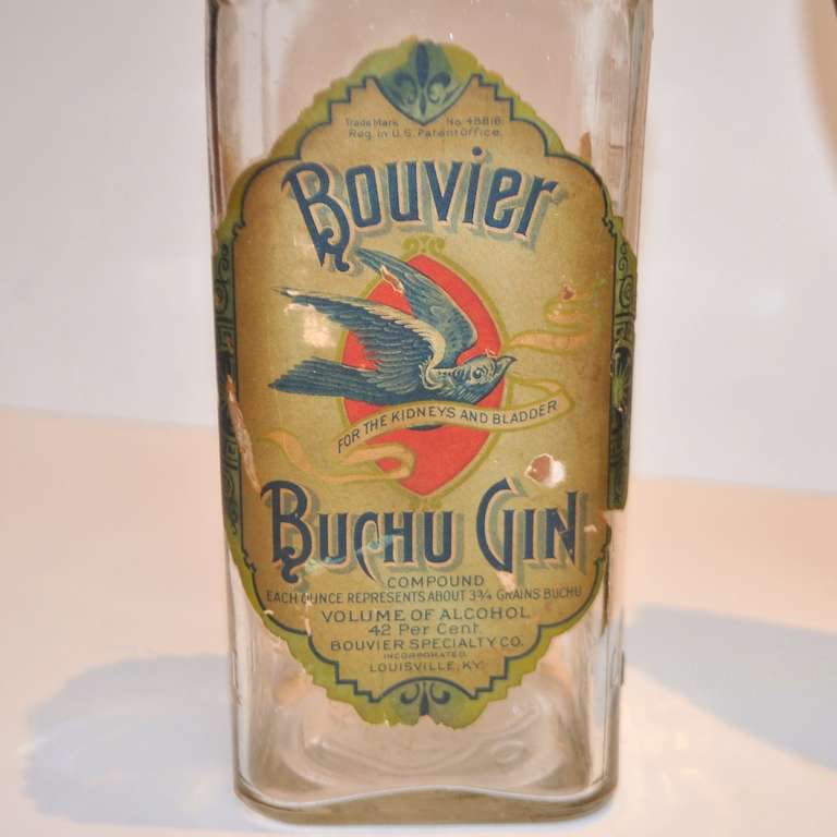 American Early 20th Century Bouvier Gin Advertising Lamp and Bottle