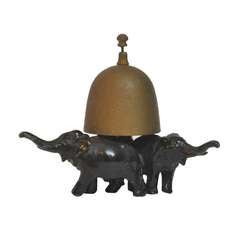 Vintage Brass Elephant Counter Bell