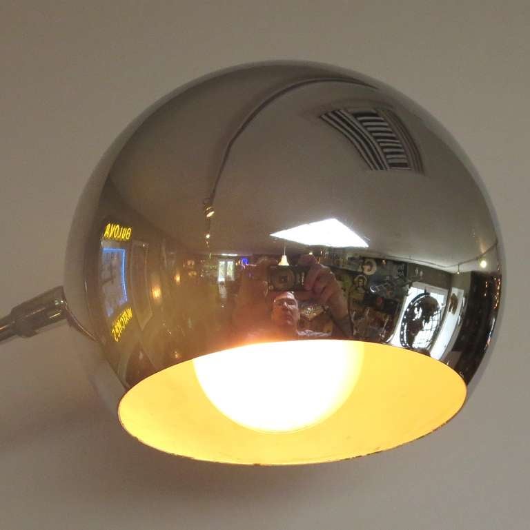 Mid-Century Modern Adjustable Orb Wall Mounted Lamp In The Style Of Robert Sonneman