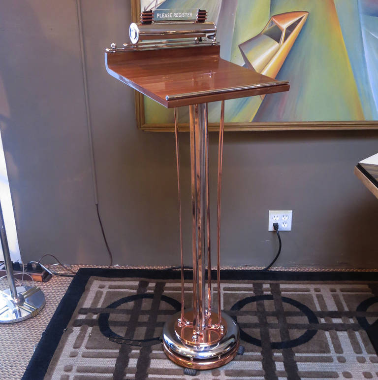 Copper Art Deco Restored Podium, Lectern or Hostess Stand