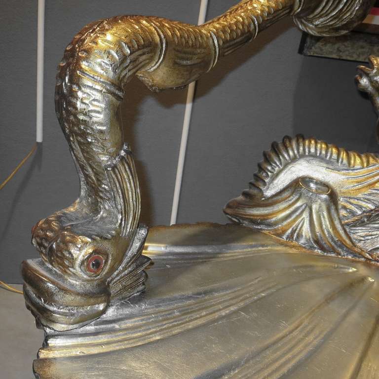 19th Century Venetian Carved and Gilded Grotto Bench