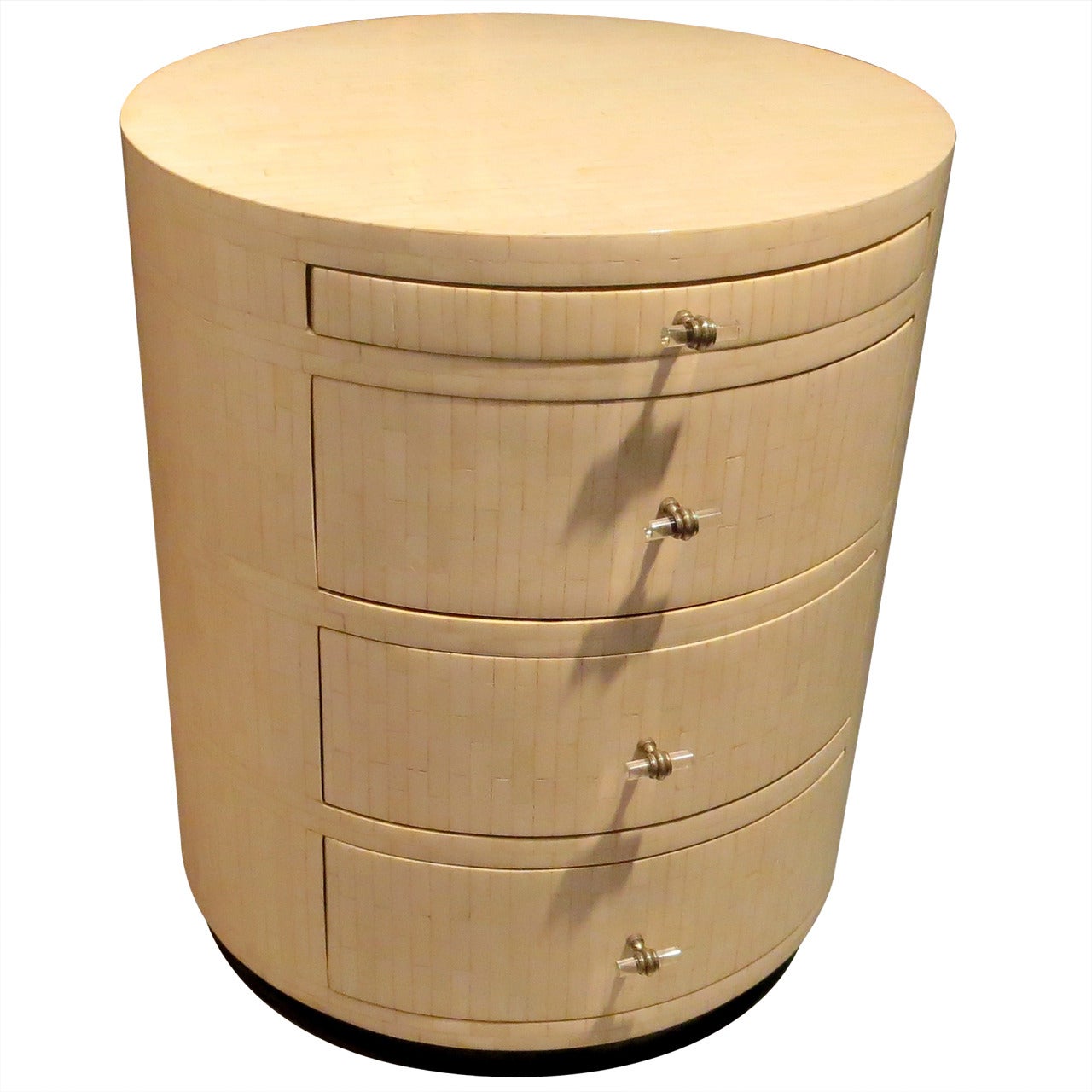 Tessellated Horn Circular Cabinet in the Manner of Karl Springer