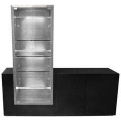 Paul Evans Cityscape Stainless Steel and Lacquered Cabinet