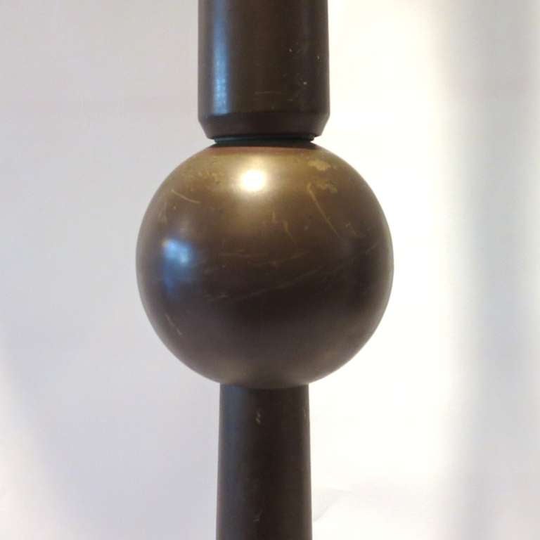 Stylized Bronze Mid Century Floor Lamp In Good Condition In North Hollywood, CA