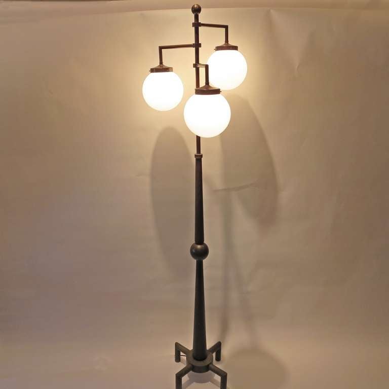 Stylized Bronze Mid Century Floor Lamp 1
