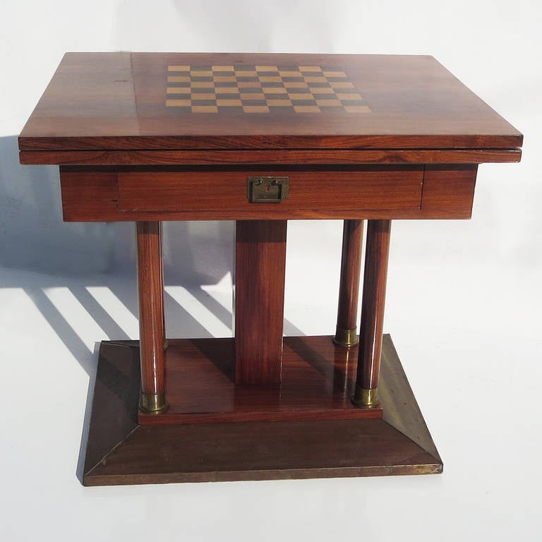 French Expanding Art Deco Game Table in Rosewood