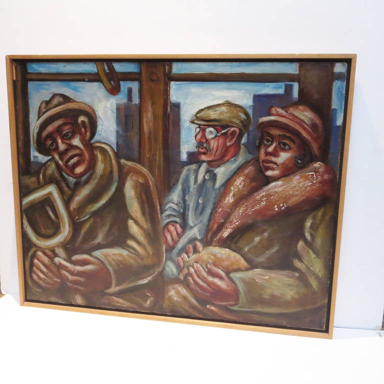 American WPA Style Depression Oil Painting by Morris Topchevsky