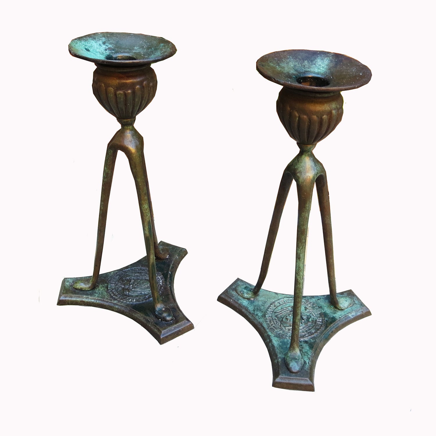 Tiffany Bronze Candlesticks 1906 For Sale