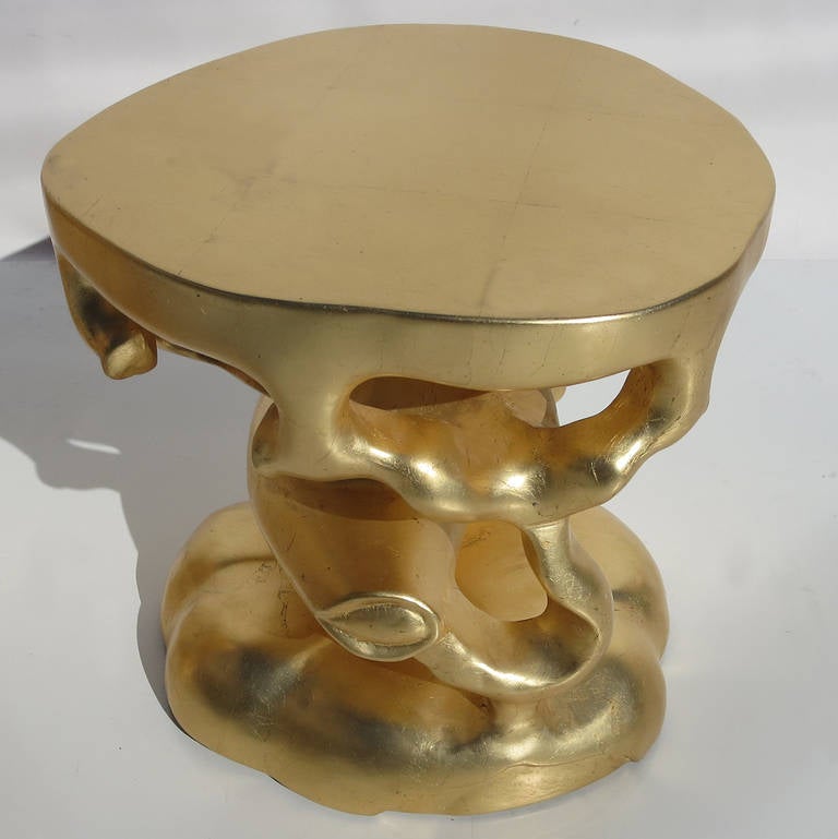 Unknown Gold Gilded Free-Form Sculptural Stools, 1970s