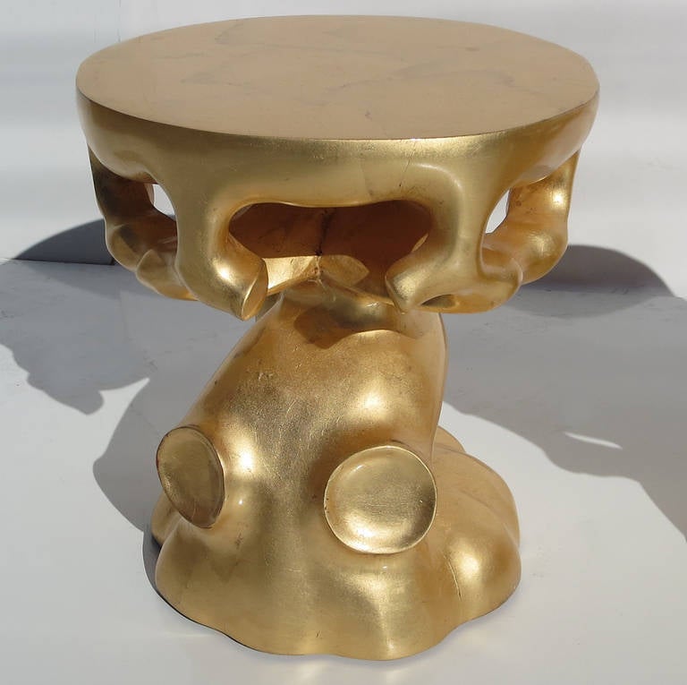 Gold Gilded Free-Form Sculptural Stools, 1970s In Good Condition In North Hollywood, CA