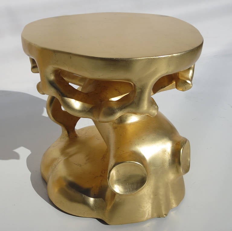 Gold Gilded Free-Form Sculptural Stools, 1970s 2