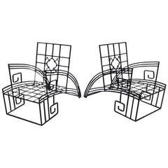 Art Deco Style Iron "Jazz" Chairs