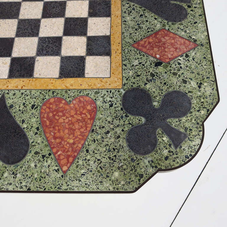 Arts and Crafts Terrazzo and Bronze Chess and Low Game Table