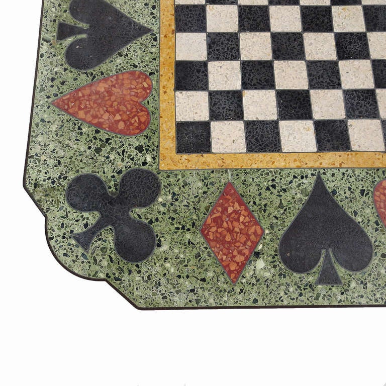 American Terrazzo and Bronze Chess and Low Game Table