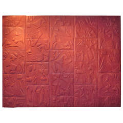 Monumental Dimensional Leather "Jazz" Wall by Paul Wearing