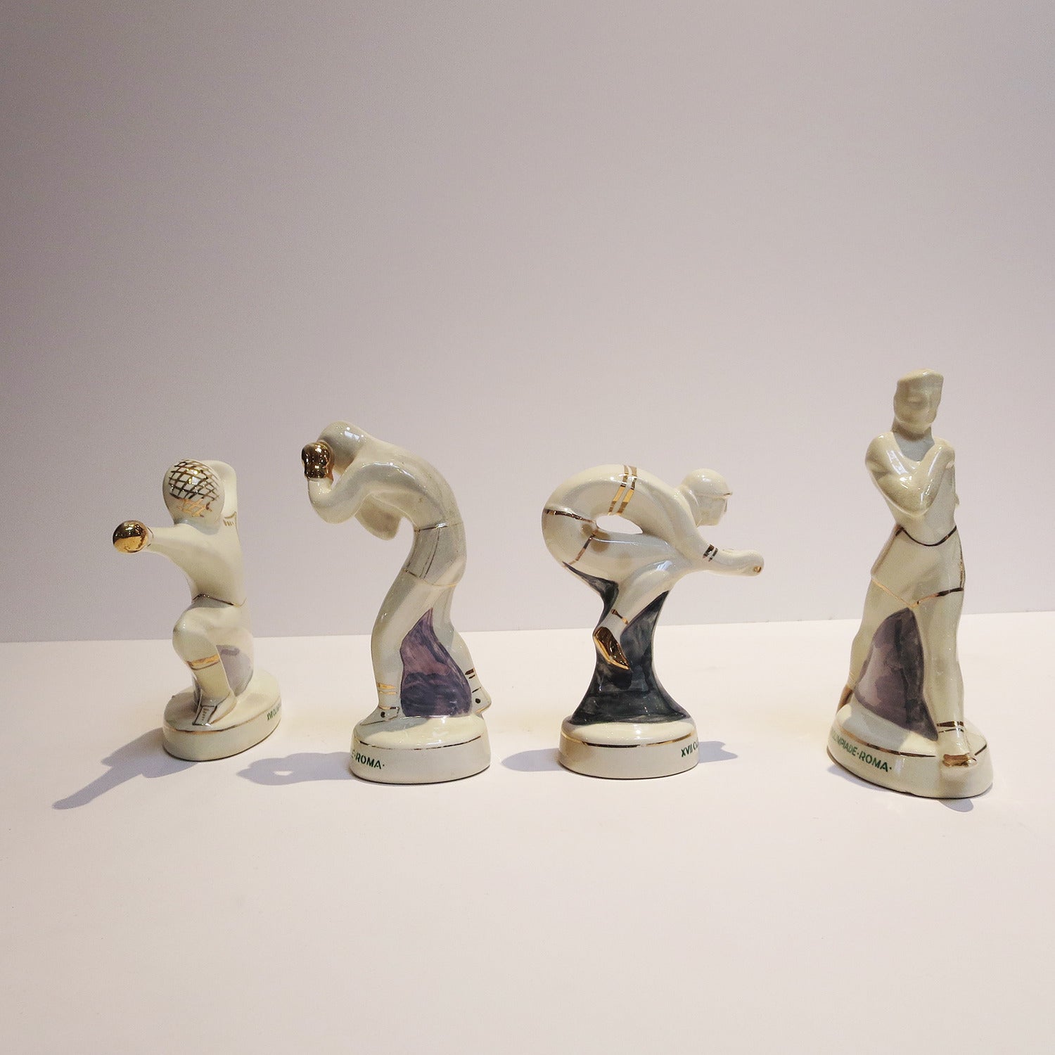 1960 Rome Olympics Glazed Porcelain Figures
