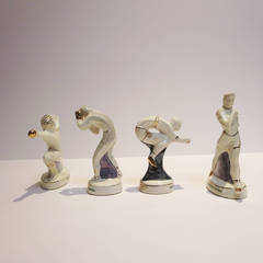 Vintage 1960 Rome Olympics Glazed Porcelain Figures