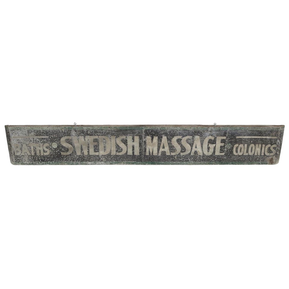 Swedish Massage and Colonics Street Sign For Sale