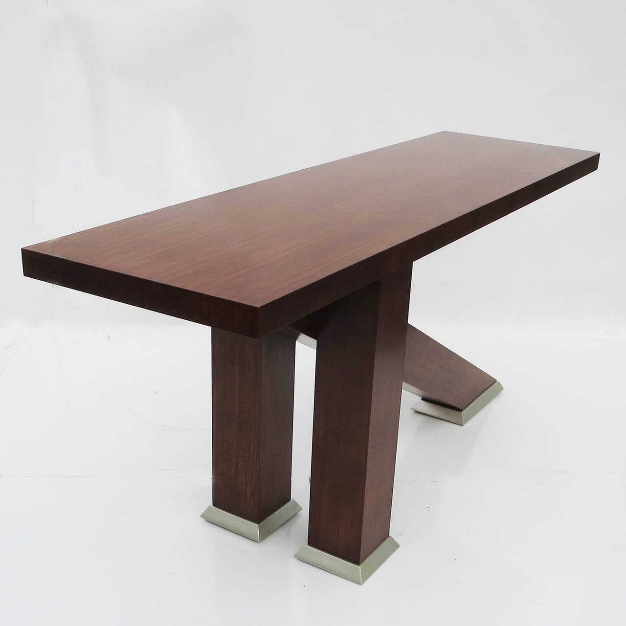 Silvered Architectural Console Table