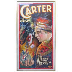 Antique Carter the Great Framed Magic Poster