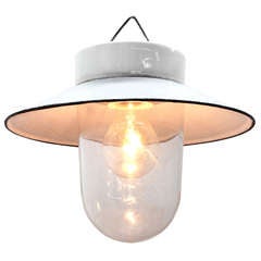 Libina white | White Enamel and Porcelain Pendant (1x)