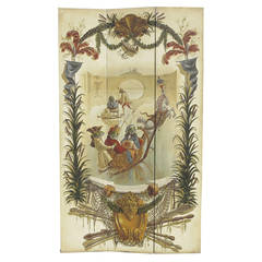 Vintage Hand-Painted Folding Screen from Florist David Jones Estate