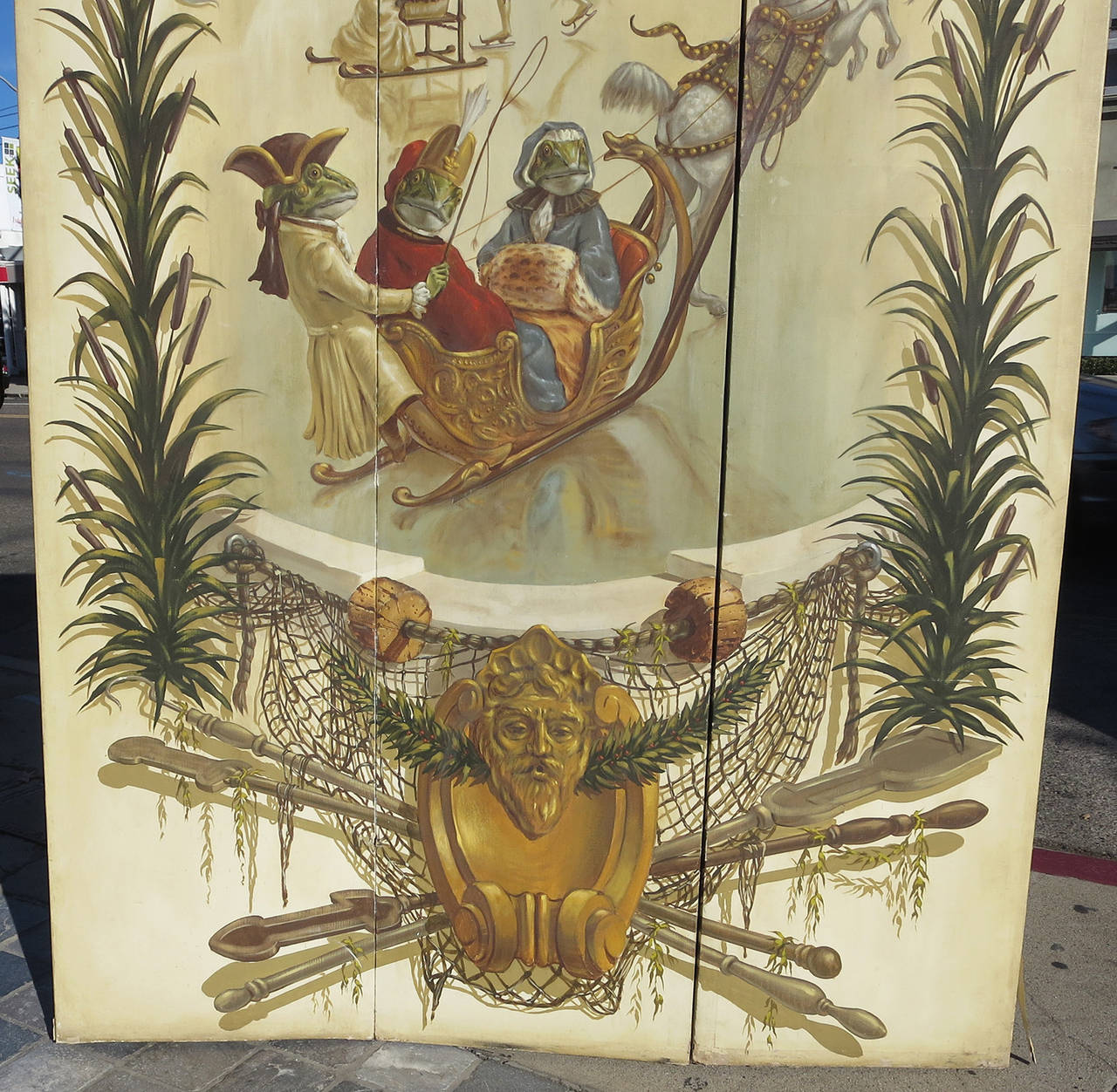 Hand-Painted Folding Screen from Florist David Jones Estate In Good Condition In North Hollywood, CA