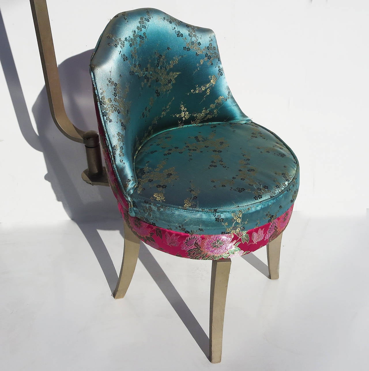 Mid-20th Century Charming Vanity Seat with Mechanical Rotating Mirror