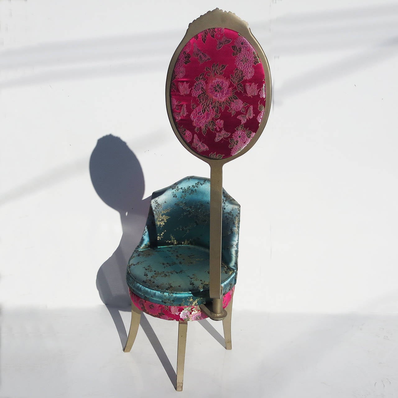 Metal Charming Vanity Seat with Mechanical Rotating Mirror