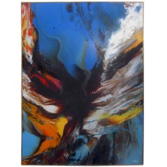 Mexican Modernist Abstract Oil by Leonardo Nierman