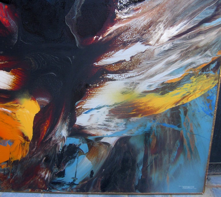 Mexican Modernist Abstract Oil by Leonardo Nierman