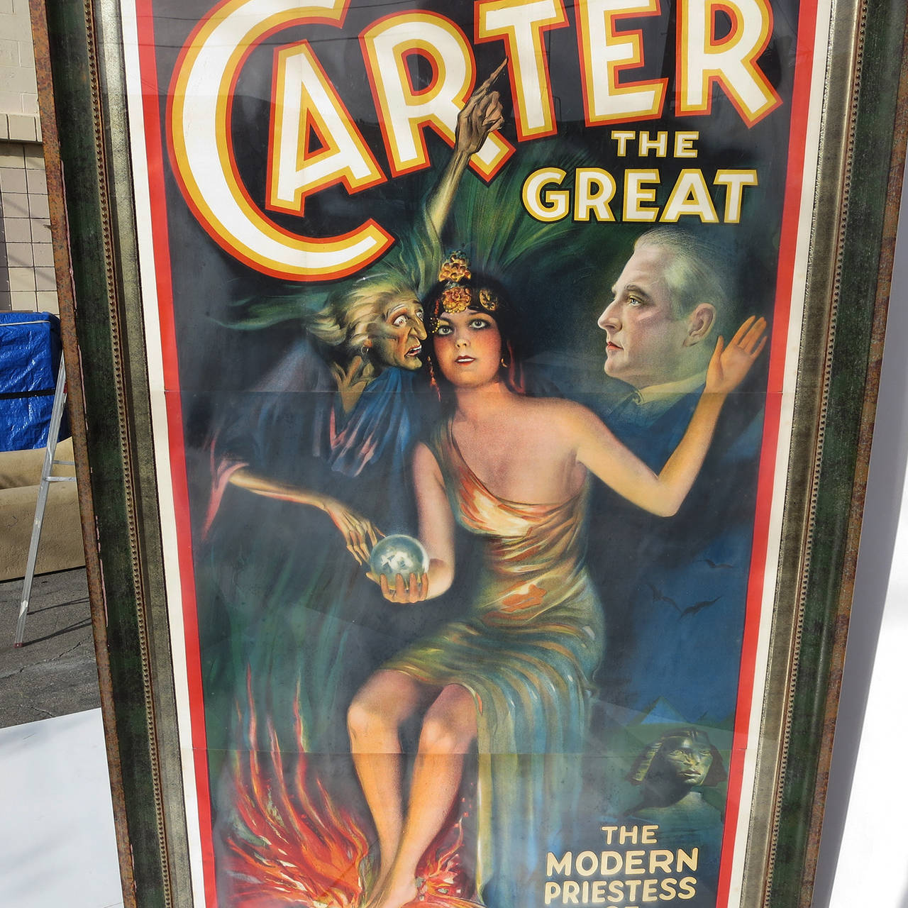 Late Victorian Large Three-Sheet Carter the Great Lithographed Poster