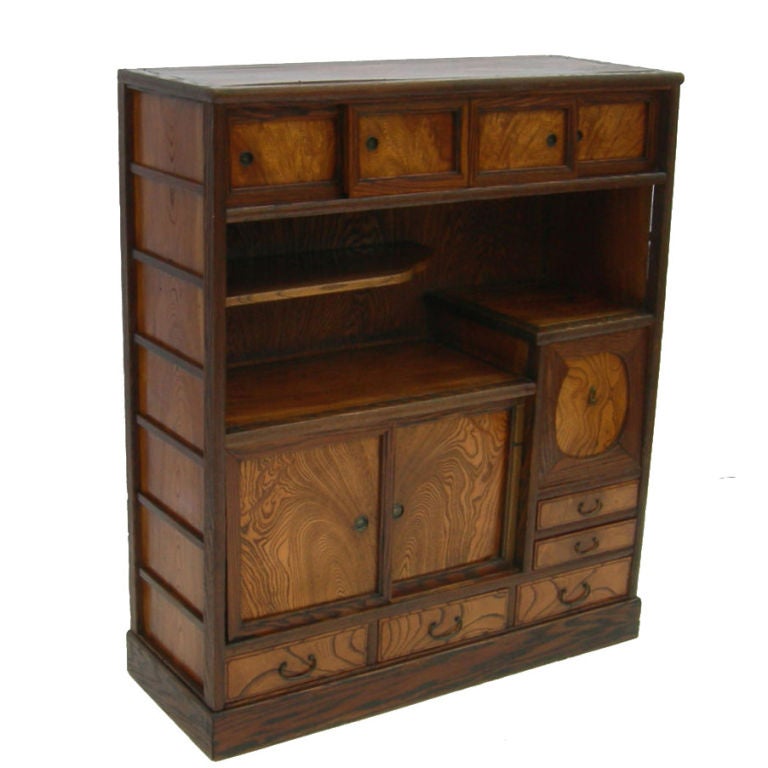 Elm Wood Chinese Tansu Cabinet