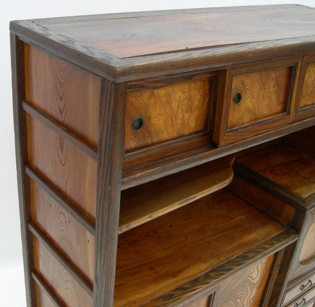 Asian Elm Wood Chinese Tansu Cabinet