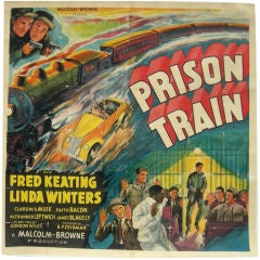 1938 "Prison Train" Six Sheet Mounted Movie Poster