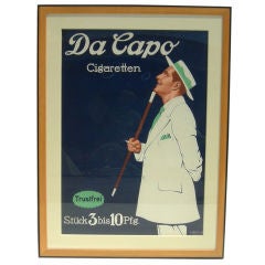 1930's German Da Capo Cigarettes Poster by J. Aberle