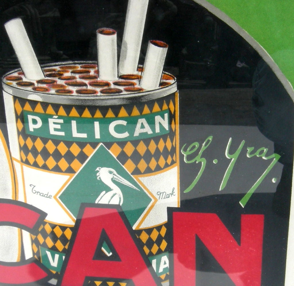French Art Deco Pelican Cigarettes Poster