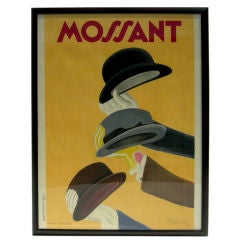 Vintage 1938 Original Mossant Hats Poster by Cappiello