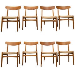 Set of Eight Hans J Wegner CH 23 Chairs