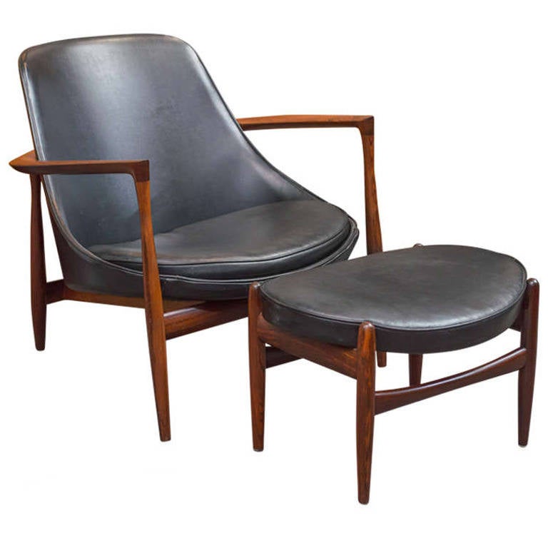 Ib Kofod-Larsen Elizabeth Lounge Chair and Ottoman
