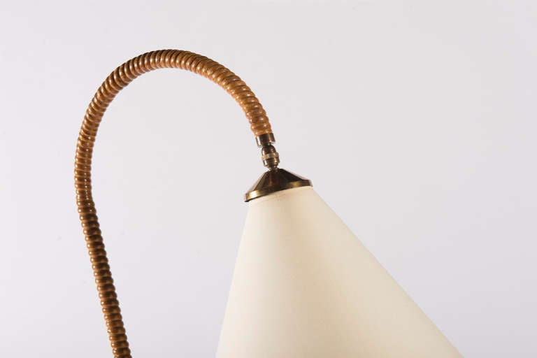 French Osier Floor Lamp by Jacques Biny