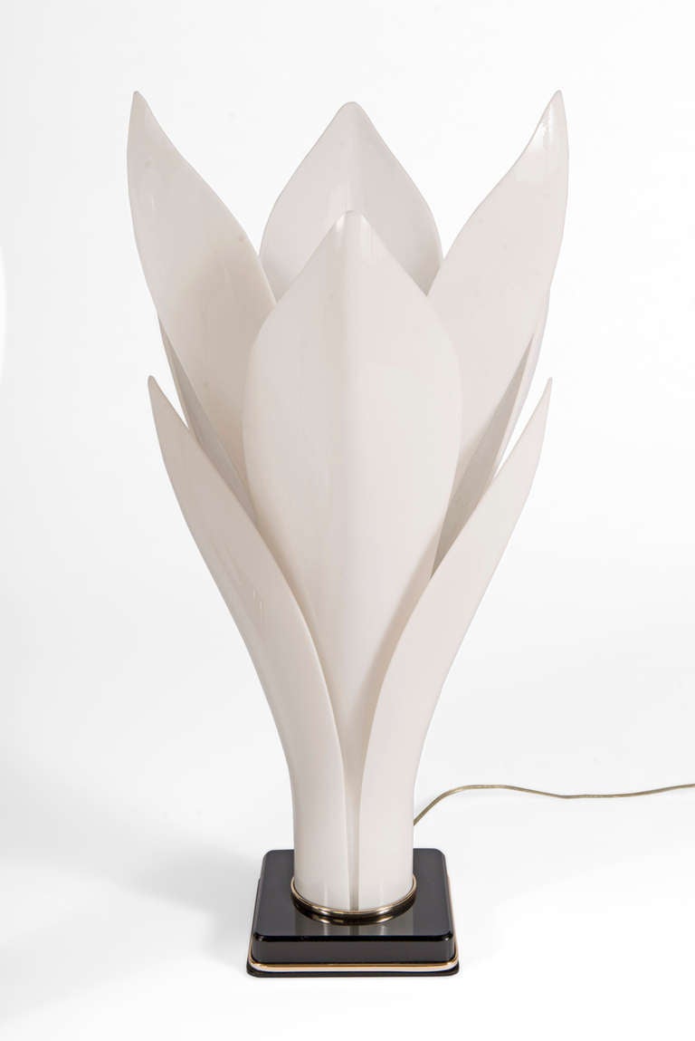 Pair of Rougier Lotus Lamps In Excellent Condition For Sale In San Francisco, CA