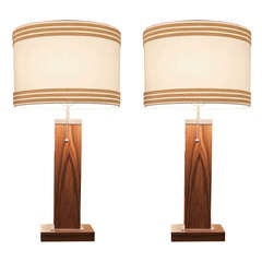 Pair of Rosewood Lamps