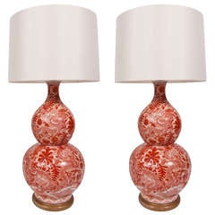 Pair of Double Gourd Lamps