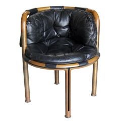 Bronze and Leather Strap Chair
