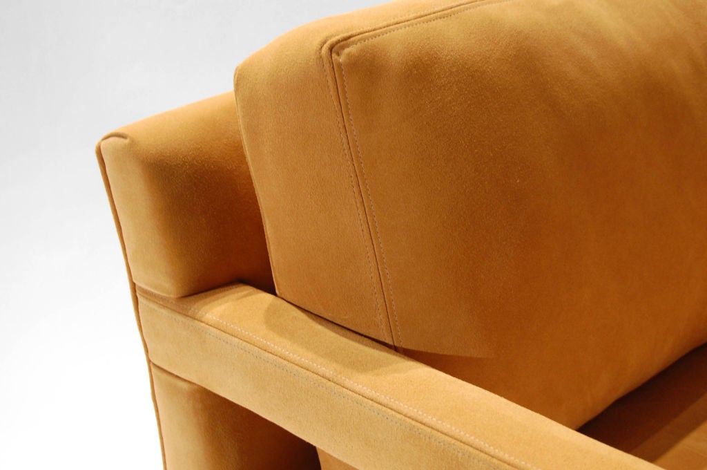 Milo Baughman Suede Armchairs 1