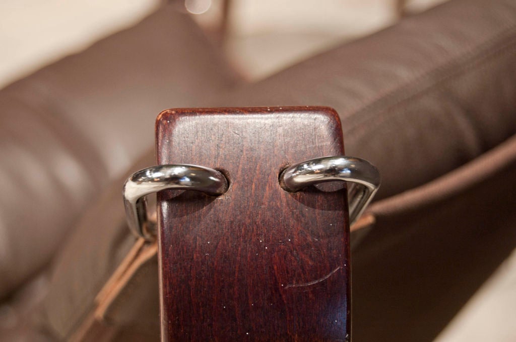 Leather and Rosewood Falcon Chair By Siguard Resell 3