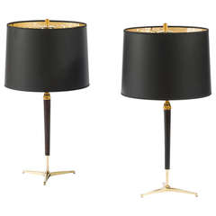 Pair of Jacques Adnet Table Lamps