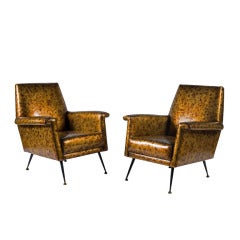 Pair of Tortoise Club Chairs